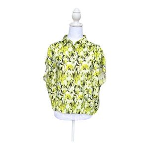 Rachel Roy Printed Green Top-Size M
